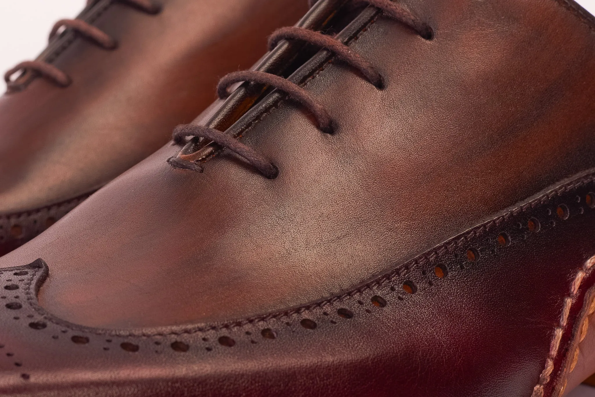 Pastel-Core The Royal Hand Craft Burgundy Wingtip Oxford Men Shoe