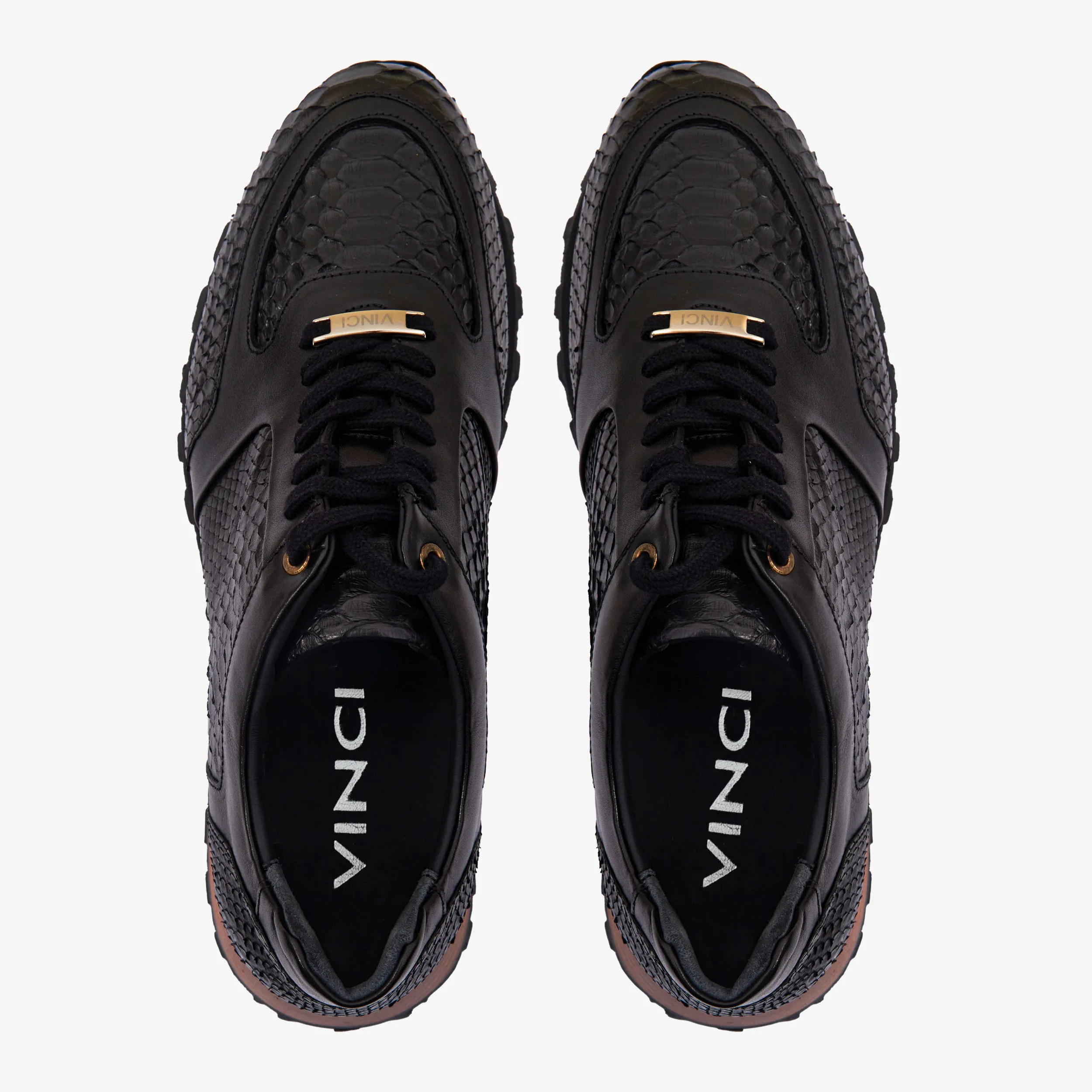 Patchwork The Boss Pyth Snk Skin Black Men Sneaker