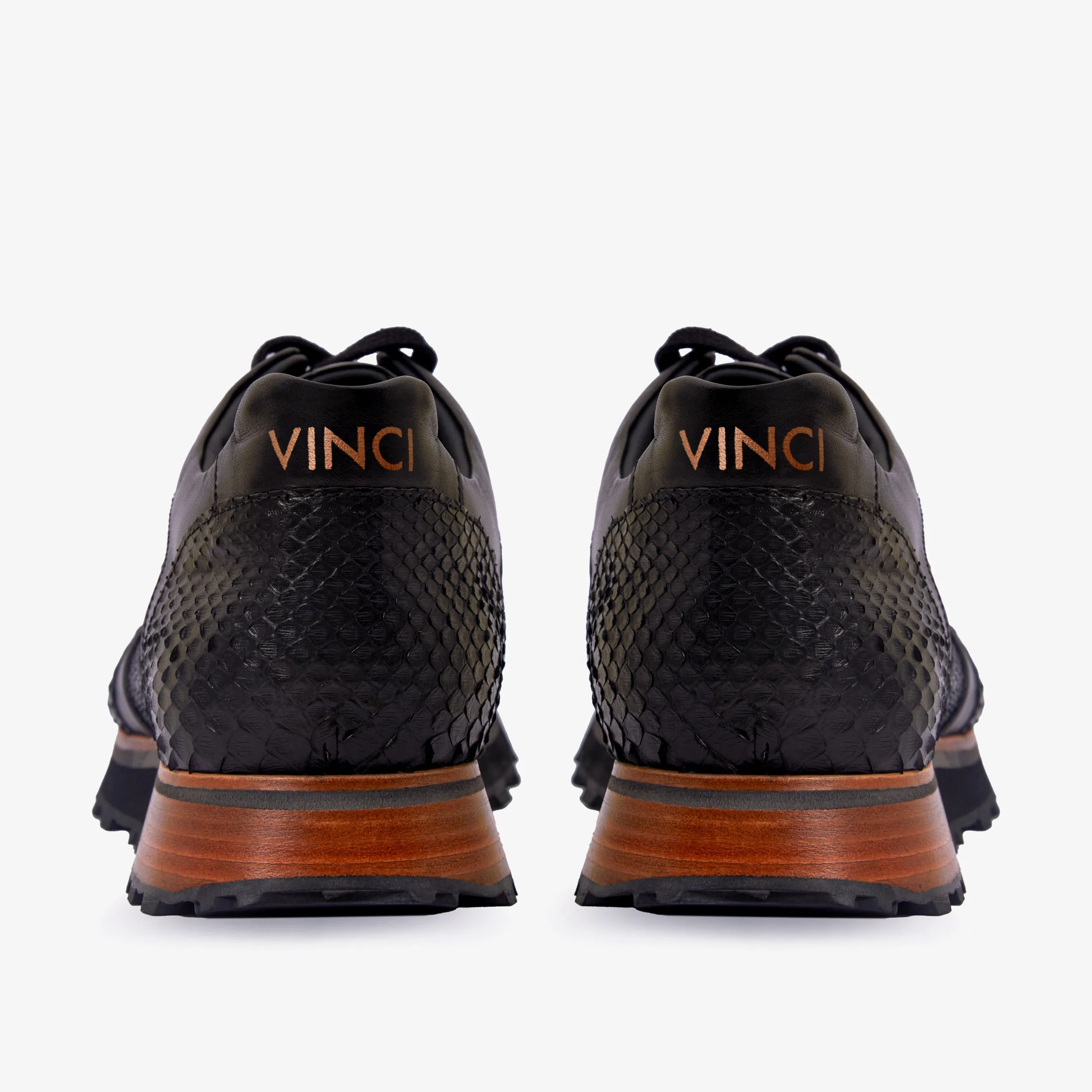 Patchwork The Boss Pyth Snk Skin Black Men Sneaker