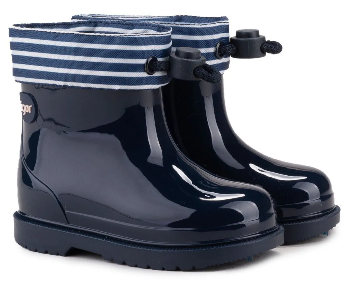 Patterned Kids Igor Boy's and Girl's Bimbi Navy Rain Boots, Navy Blue