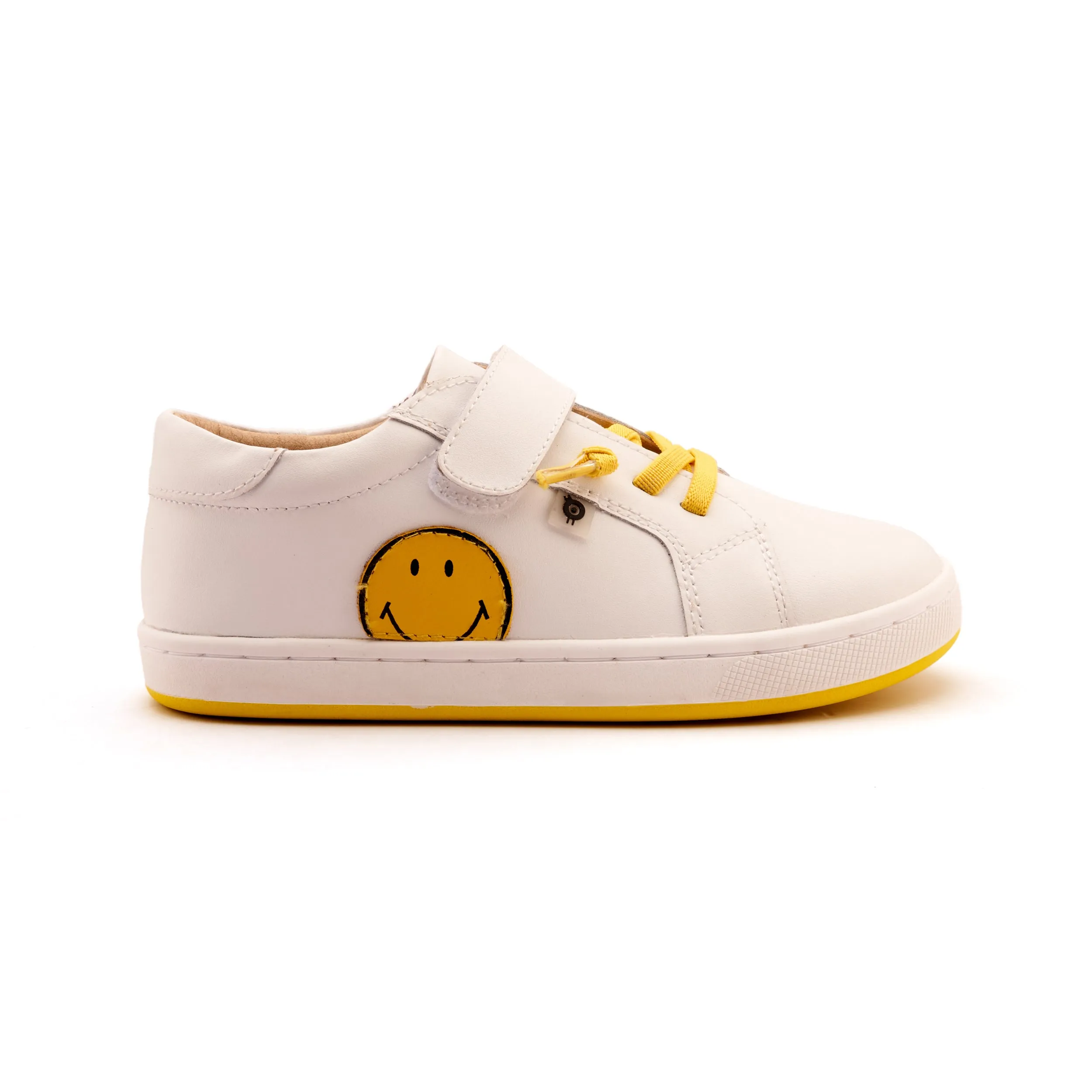 Patterned Kids Old Soles Boy's and Girl's Smiles Casual Shoes - Snow / Fluro Yellow