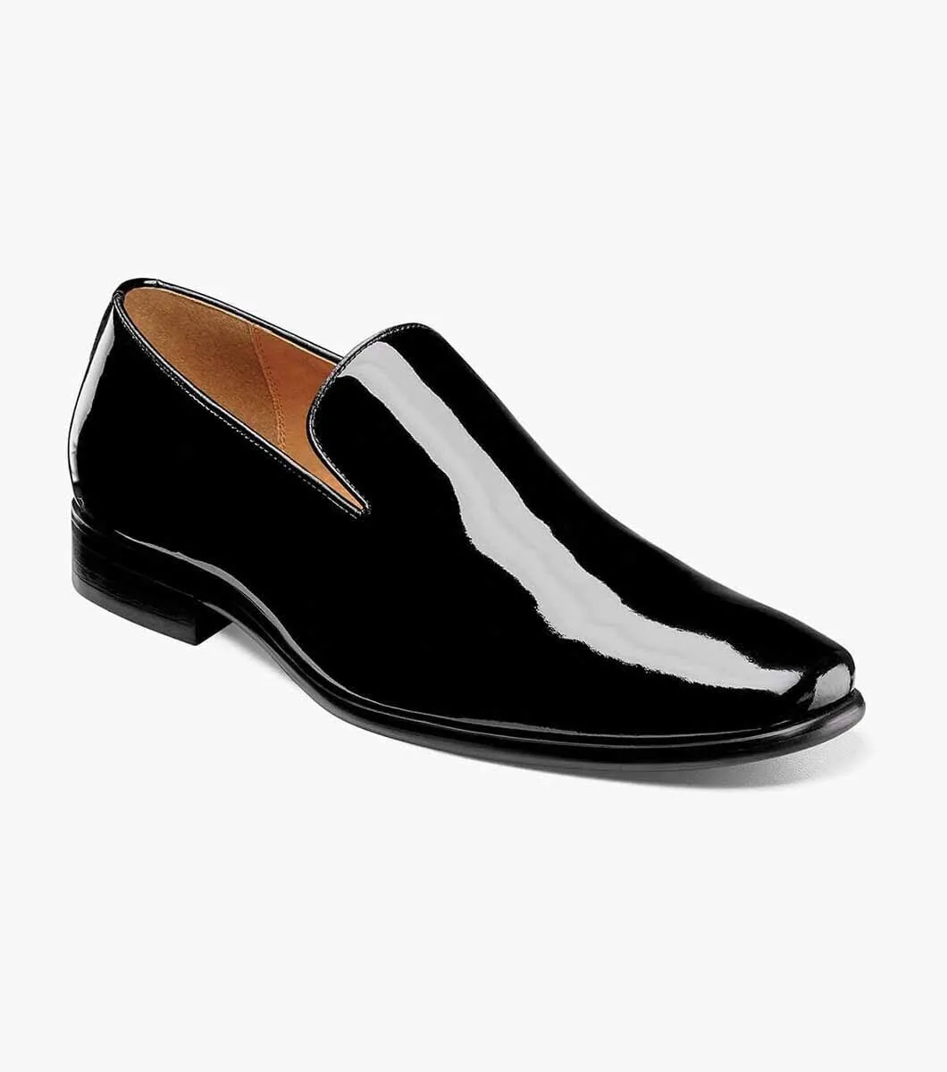 Perfect Edge Postino Plain Toe Slip On-Black Patent | Florsheim