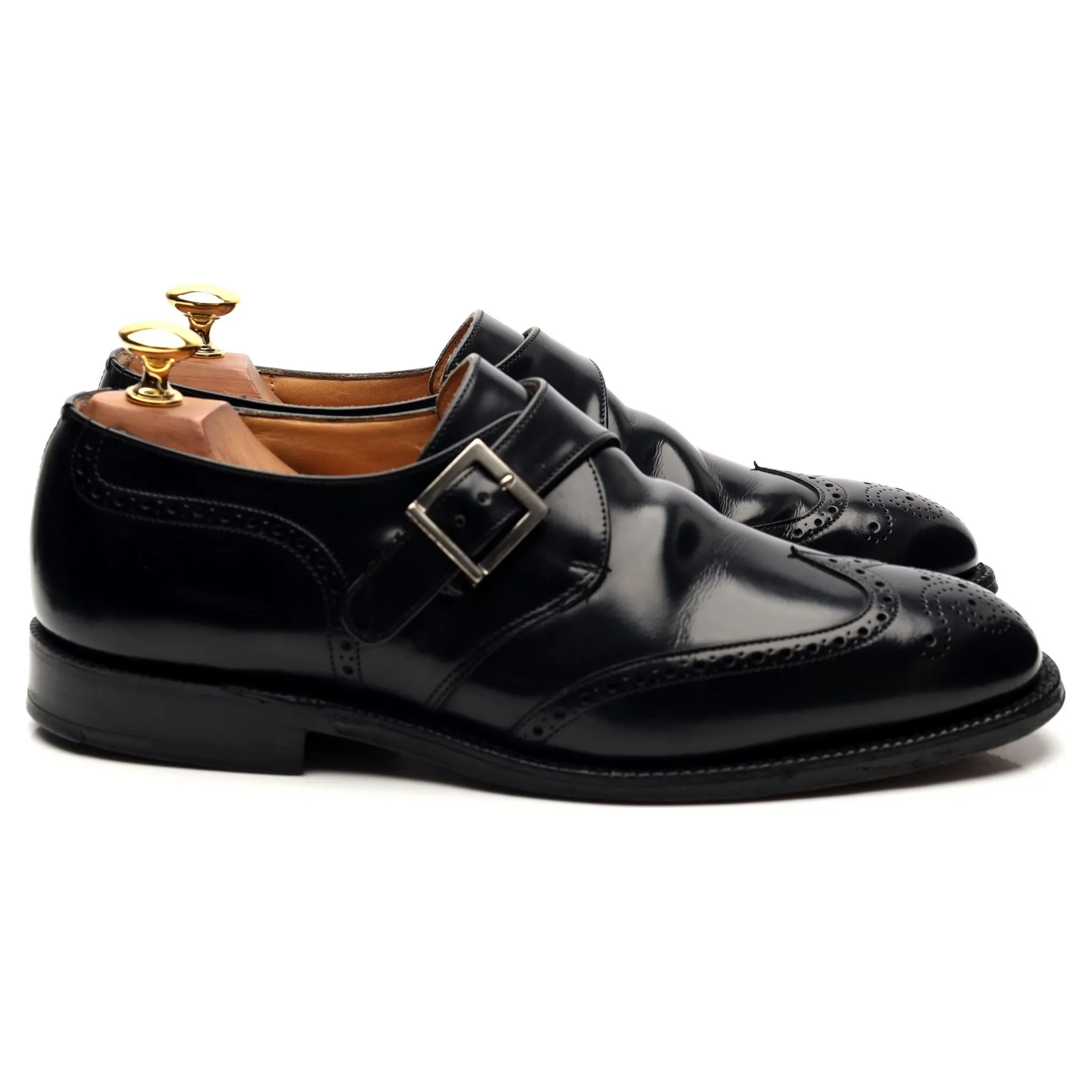 Casual Comfort 'Piccadilly' Black Leather Monk Strap UK 6.5 G