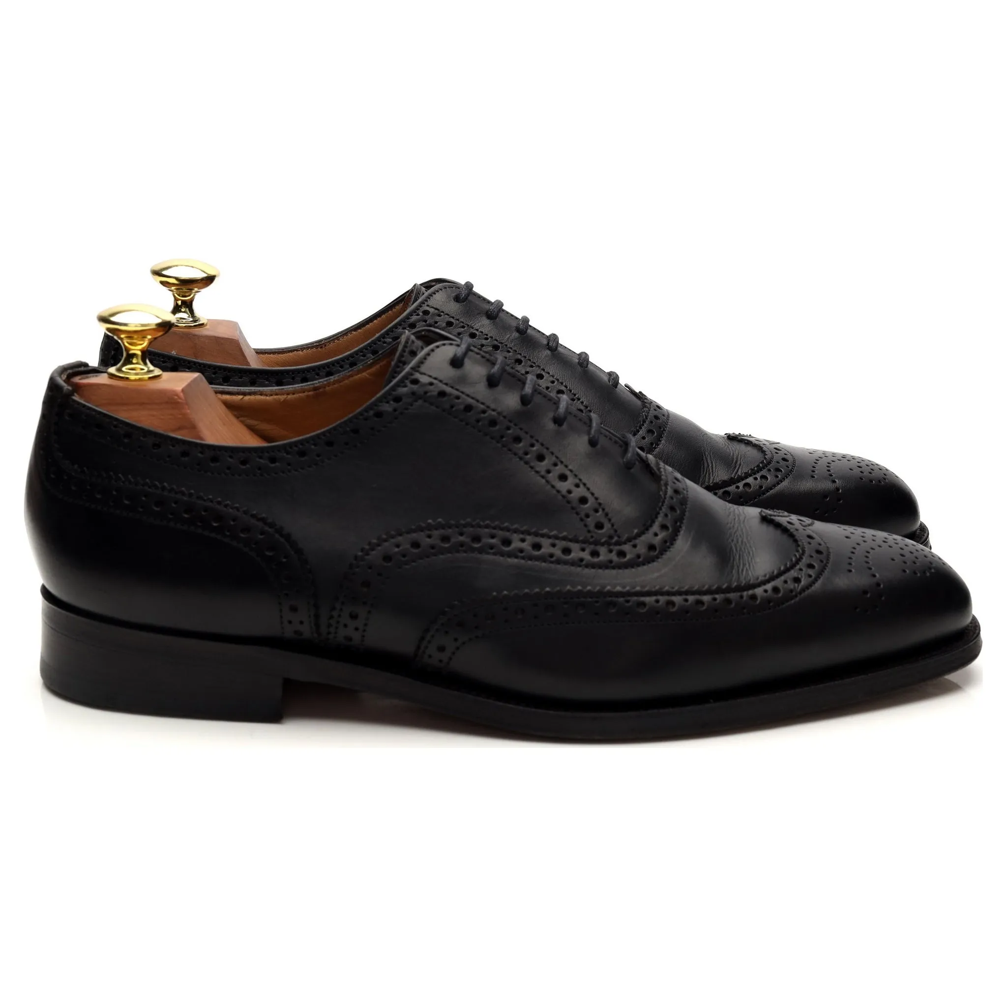 'Piccadilly' Black Leather Oxford Brogues UK 7 All Weather Comfort