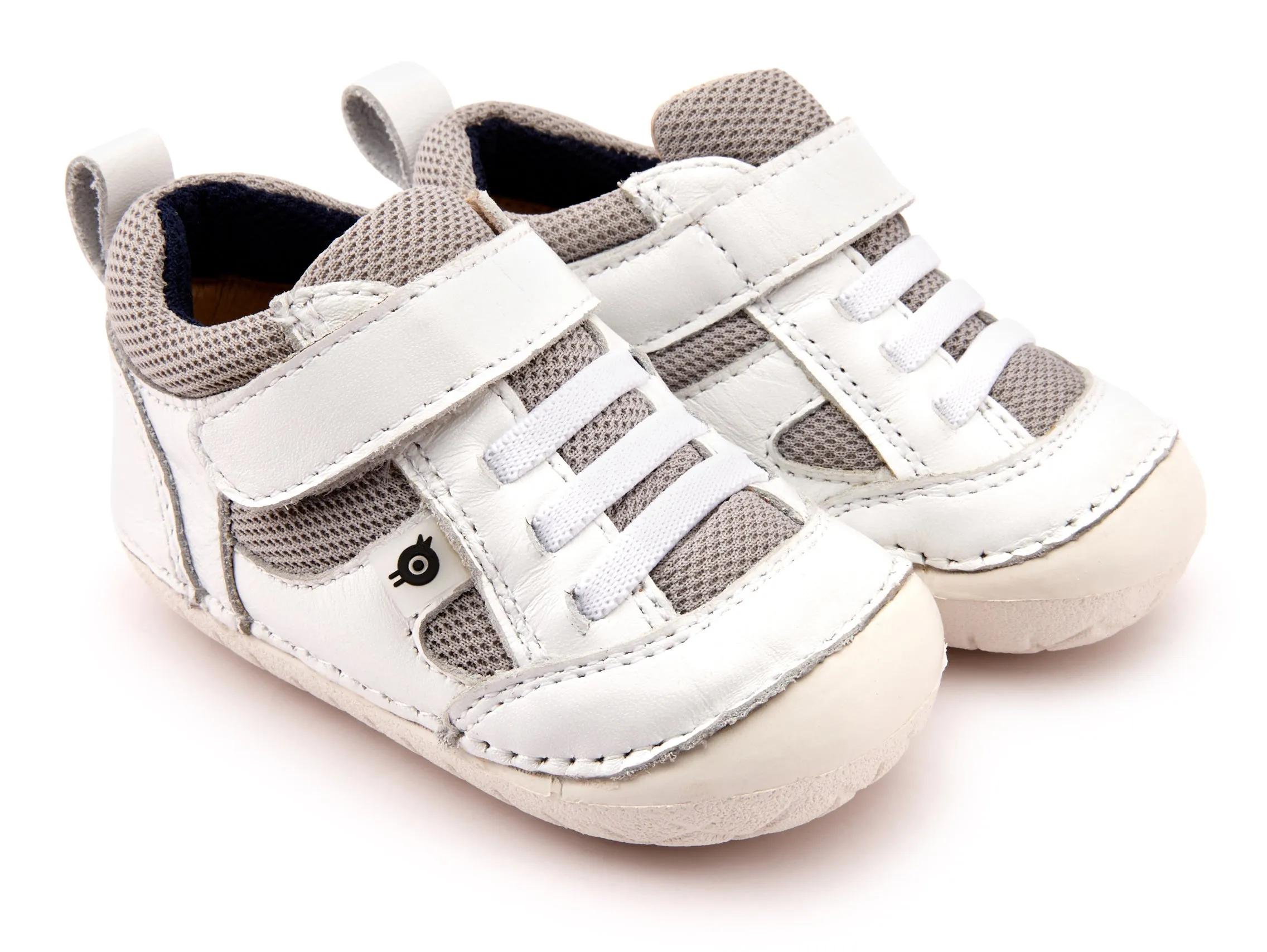 Pom Pom Kids Old Soles Boy's and Girl's 4047 Bru Pave Sneakers - Snow/Light Grey/Navy