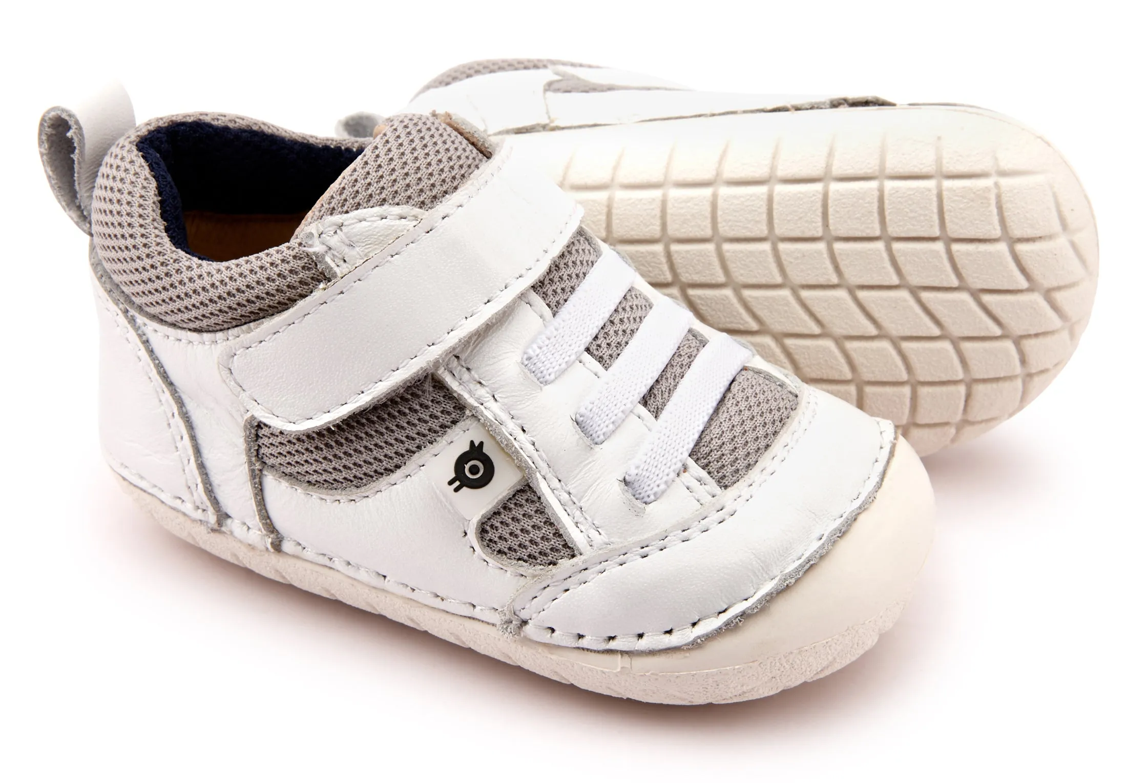 Pom Pom Kids Old Soles Boy's and Girl's 4047 Bru Pave Sneakers - Snow/Light Grey/Navy