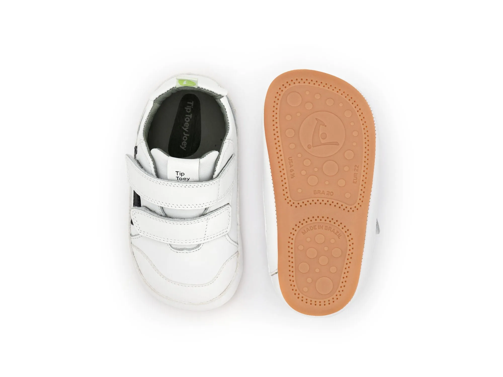 Popular Choices Tip Toey Joey Boy's And Girl's Landy Sneakers - White / Black