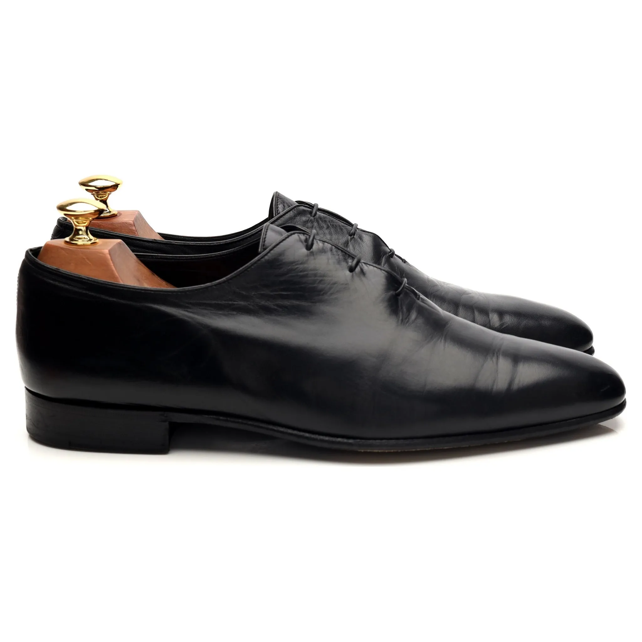 Black Leather Wholecut Oxford UK 9.5 All-Day Durability