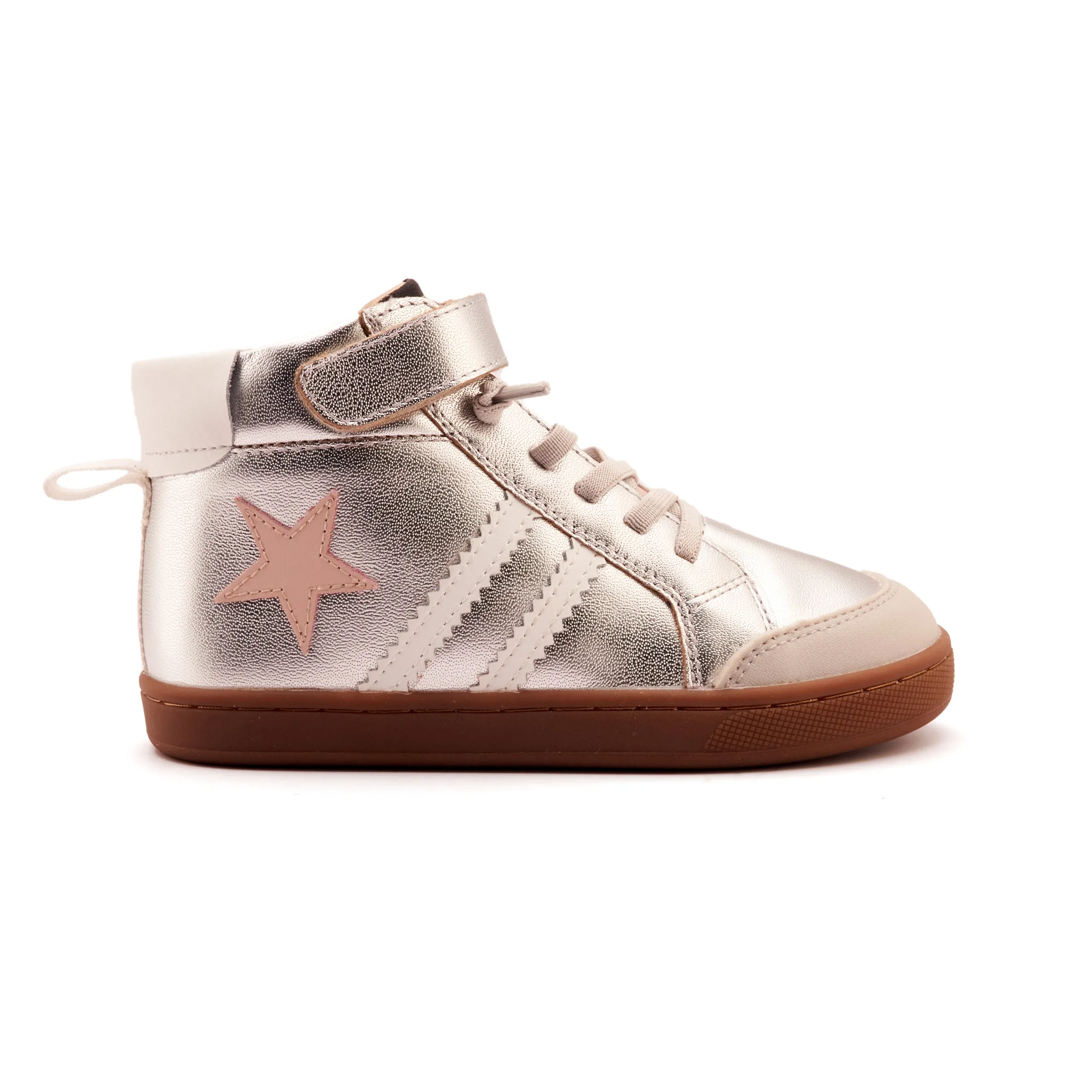 Pre Teen Shoes Old Soles Girl's WOS High Top Casual Shoes - Silver / Dalia / Snow