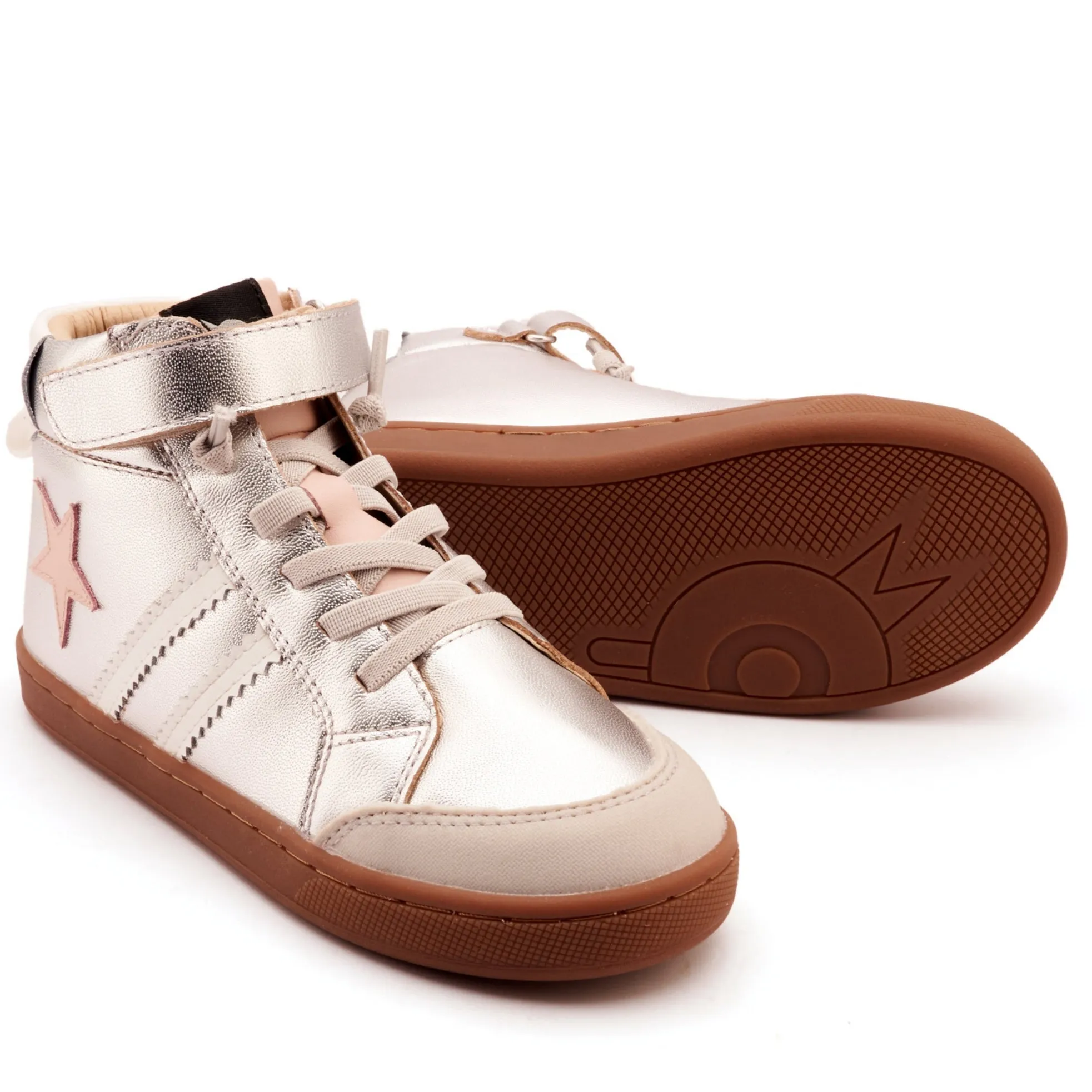 Old Soles Girl's WOS High Top Casual Shoes - Silver / Dalia / Snow Floral kids' outfits