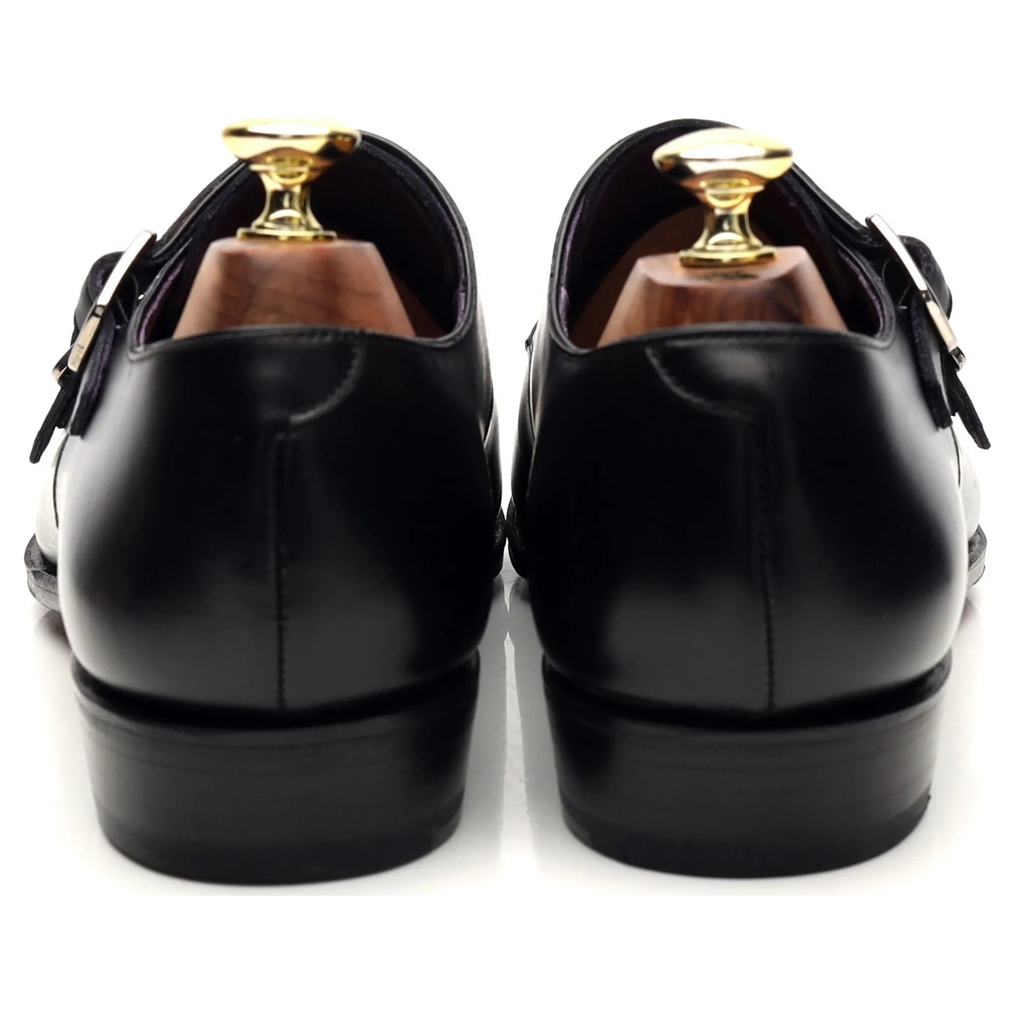Prime Style '80250' Black Leather Double Monk Strap UK 7 - 11