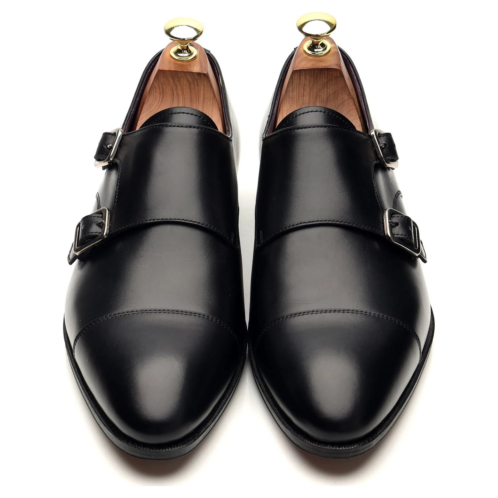 Prime Style '80250' Black Leather Double Monk Strap UK 7 - 11