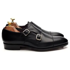 '80250' Black Leather Double Monk Strap UK 7 - 11 Timeless Appeal Romantic Shade