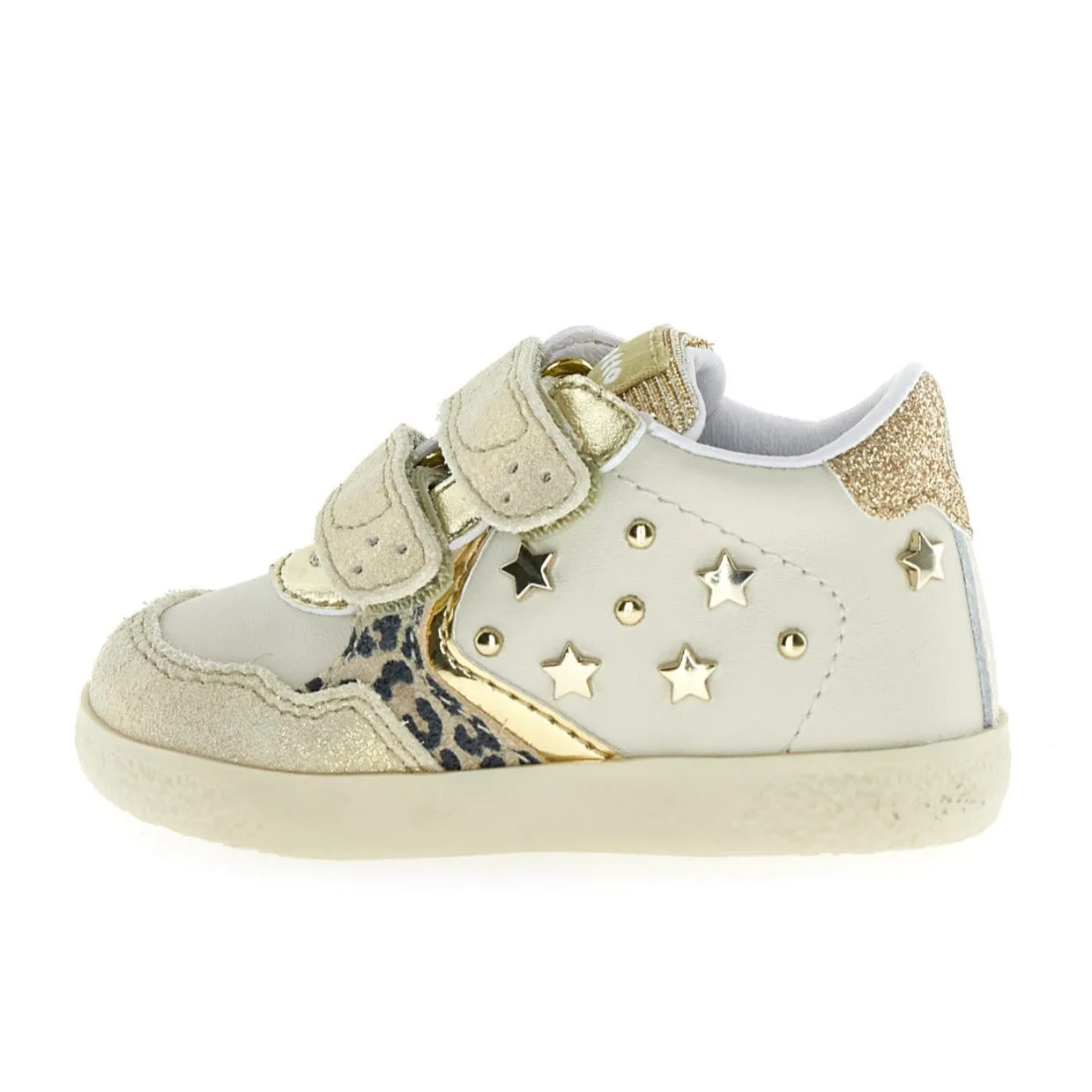 Printed Kids Falcotto Girl's Horis Vl Casual Shoes  - Leo/Platinum/Milk