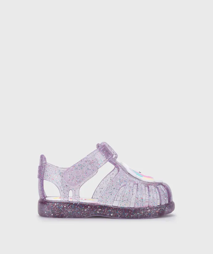 Printed Kids Igor Girl's Tobby Unicornio Sandals - Tr.Malva Multi Glitter