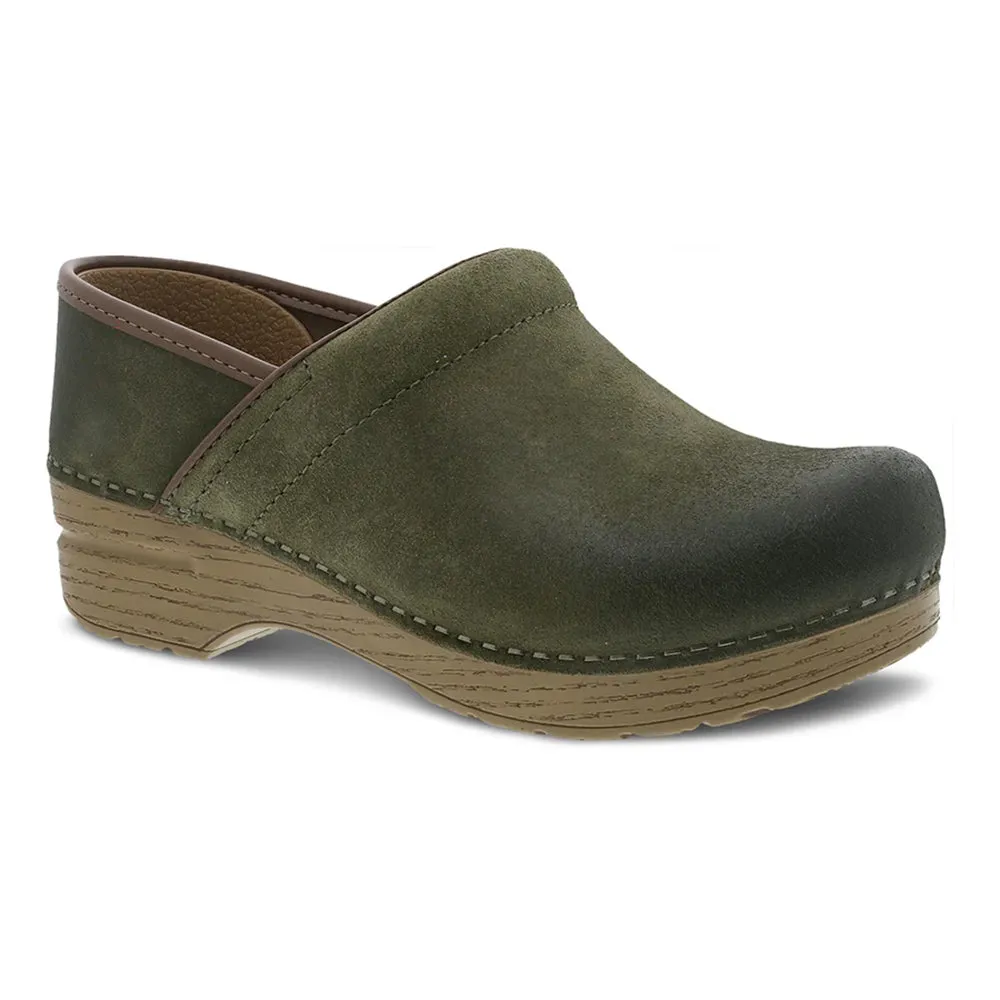 Dansko Professional Green Burnished Nubuck Womens Shoes Green Burnished Nubuck