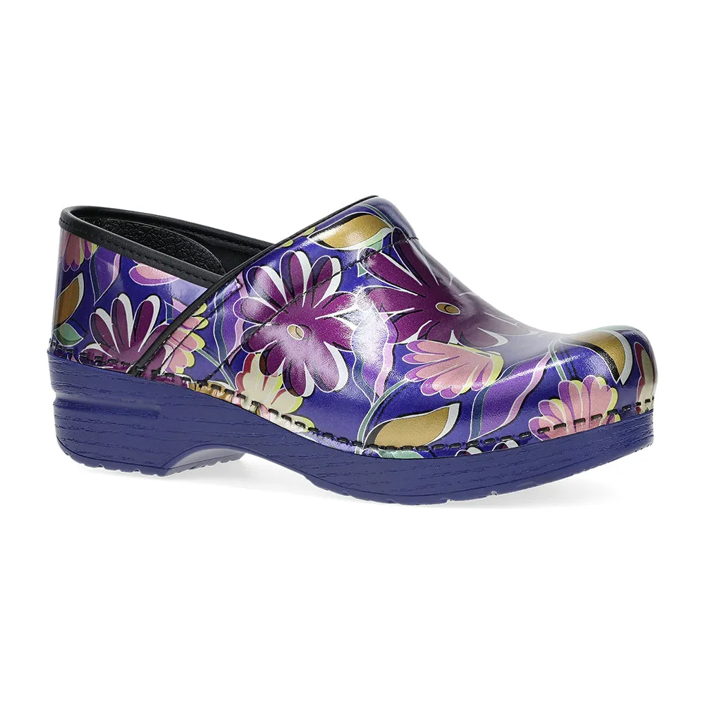 Dansko Professional Indigo Floral Patent Womens Shoes Indigo Floral Patent