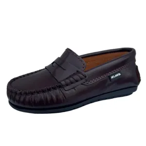 Girls' clothing Lace - up kids' shoes Atlanta Mocassin Boy's and Girl's 032 Penny Loafer, Burgundy Dark Glace