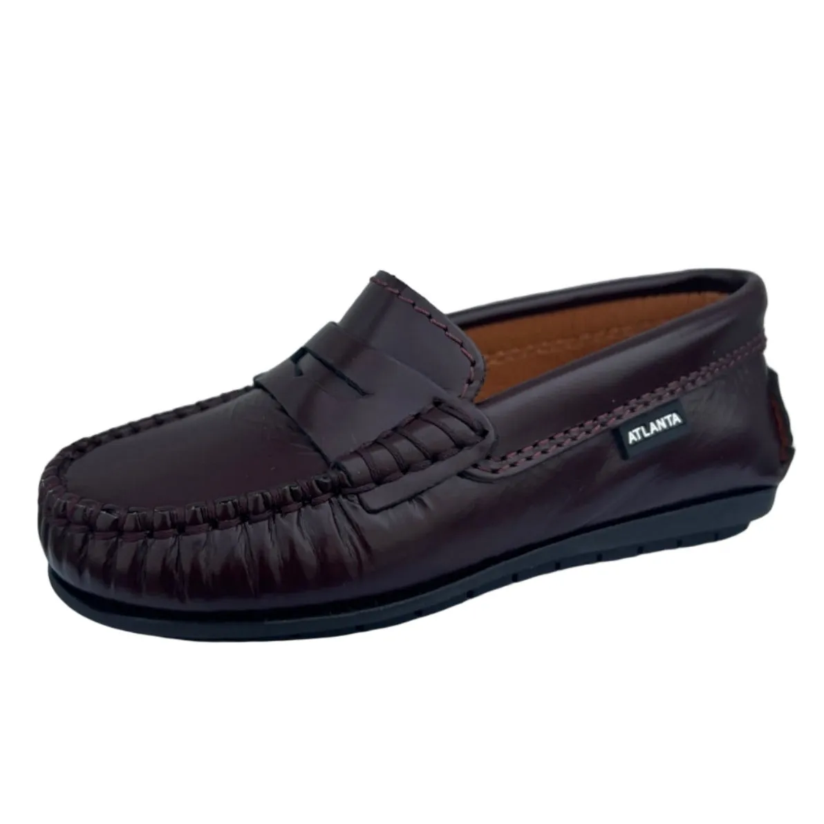 Girls' clothing Lace - up kids' shoes Atlanta Mocassin Boy's and Girl's 032 Penny Loafer, Burgundy Dark Glace