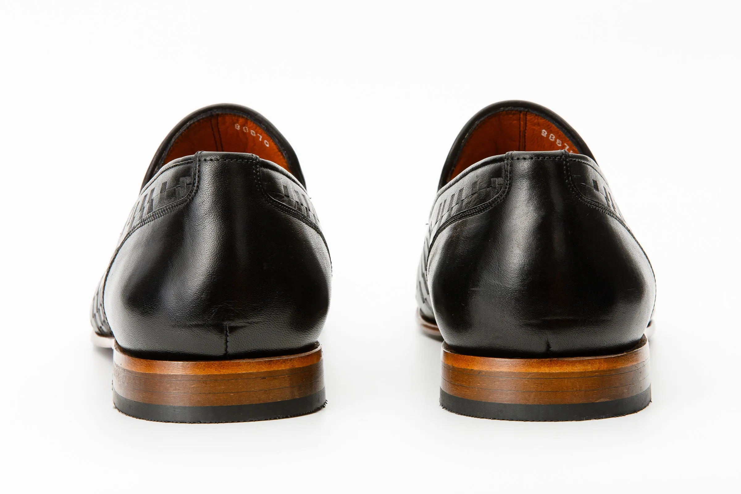 Quick Glide The Meram Black Leather Tassel Slip-On Loafer Men Shoe
