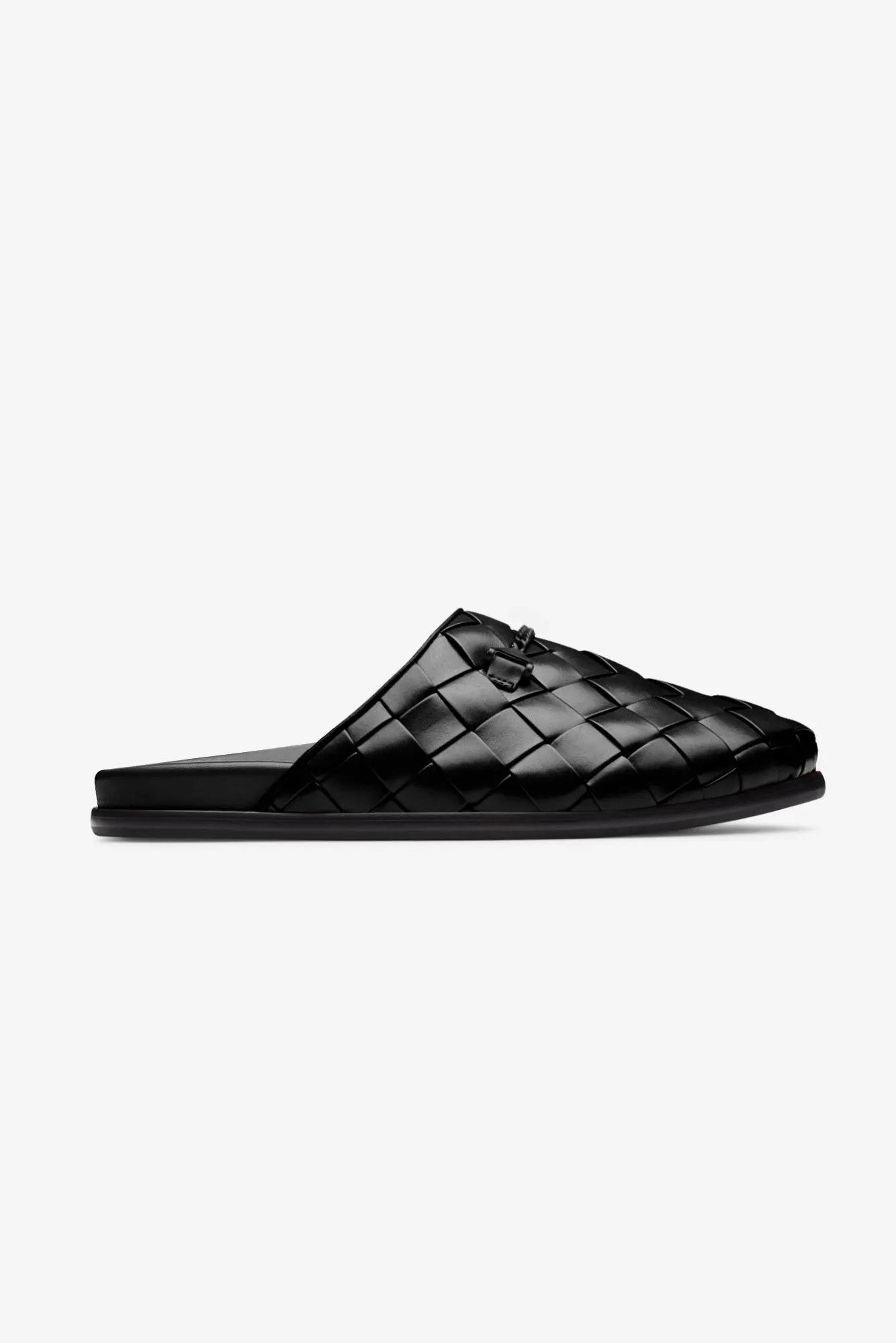 Quincy Slipper Black Weave Lightweight Cushion