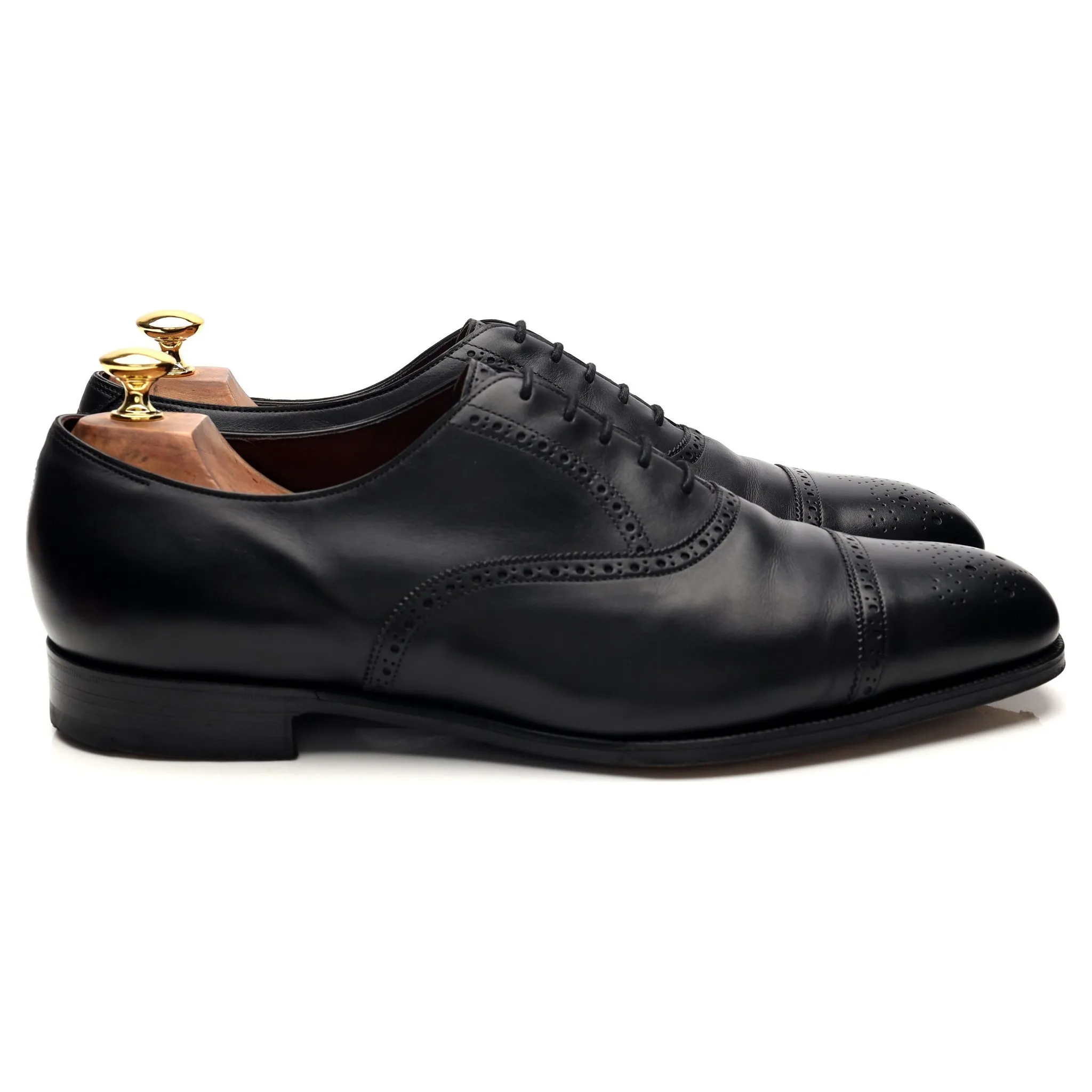 Breathable Leather Comfort Leather Ralph Lauren Black Leather Oxford Brogues UK 11 C
