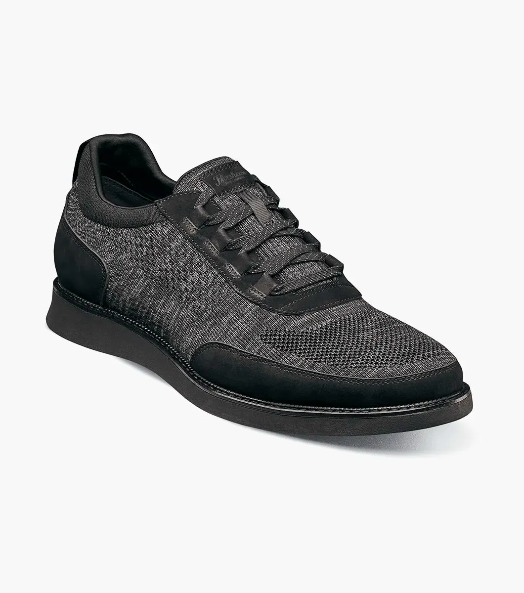 refined design Launch Knit Elastic Lace Slip On-Black| Florsheim