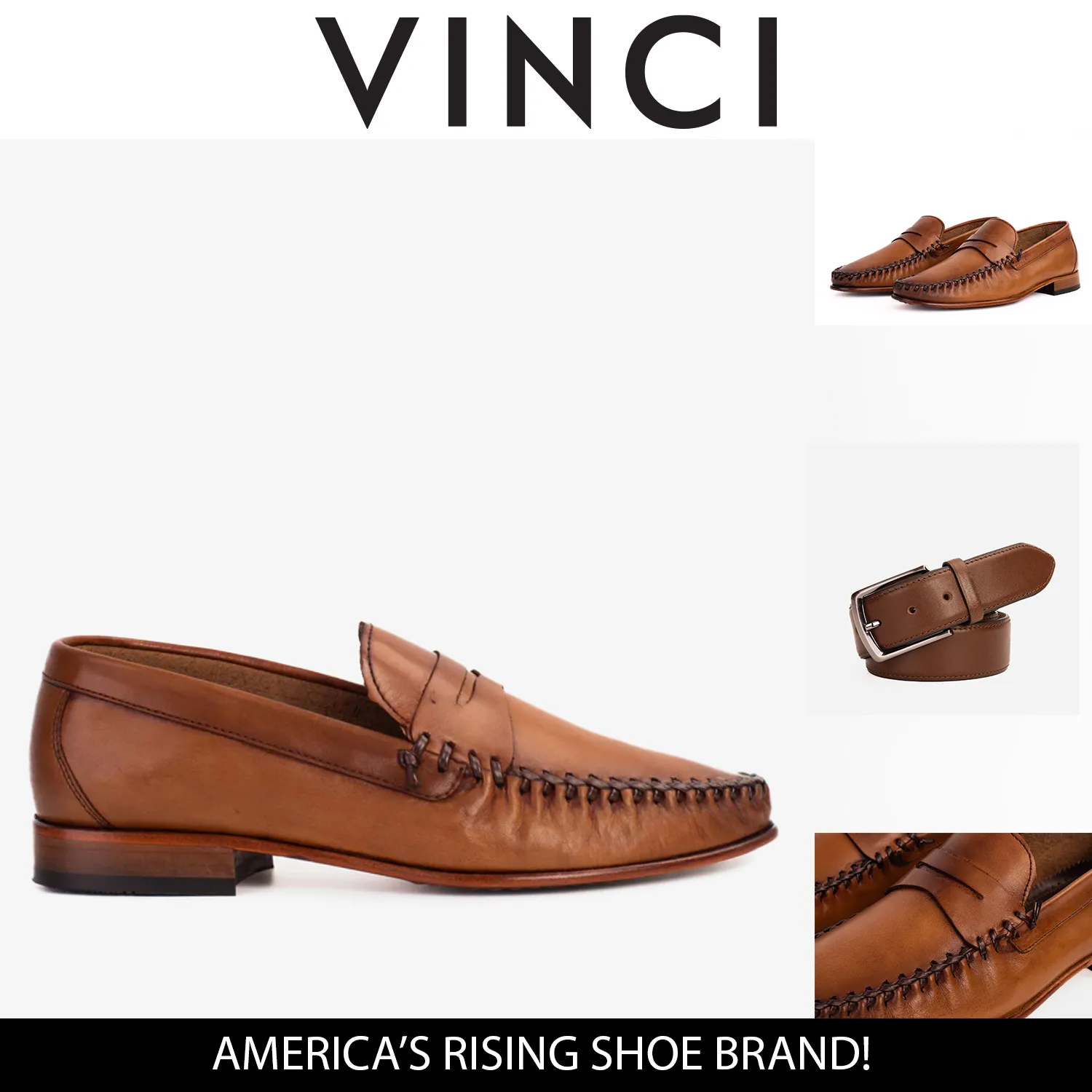 Reinforced The Eregli Tan Leather Penny Loafer Men Shoe