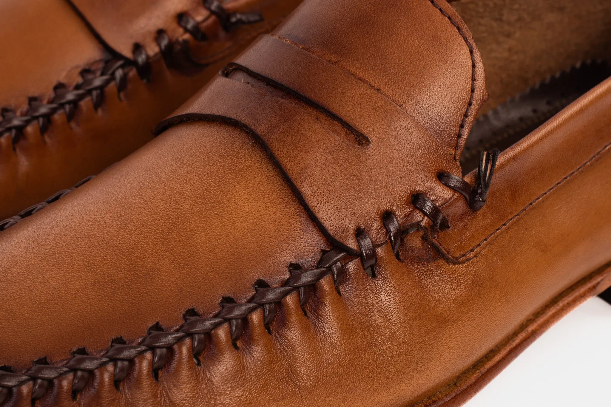 Reinforced The Eregli Tan Leather Penny Loafer Men Shoe