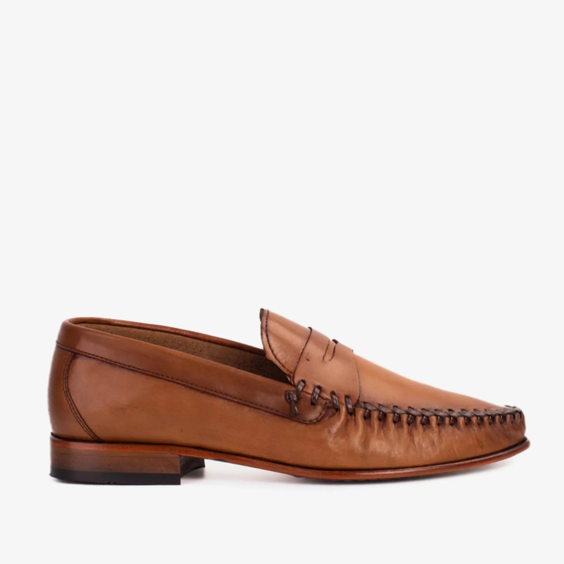 Palm Base lightweight fabric The Eregli Tan Leather Penny Loafer Men Shoe