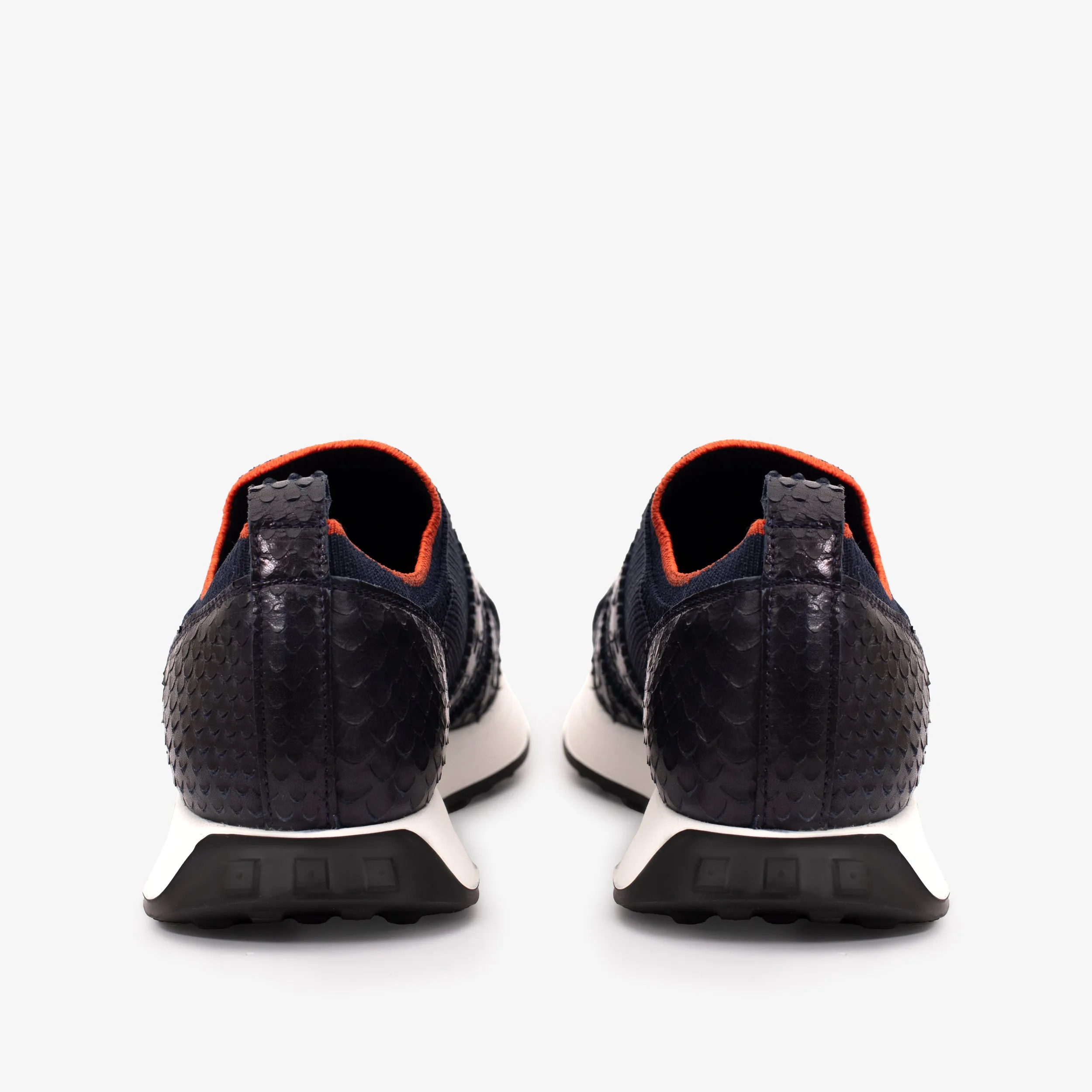 Relax-Wear The Aslan Navy Knitted & Leather Men Sneaker