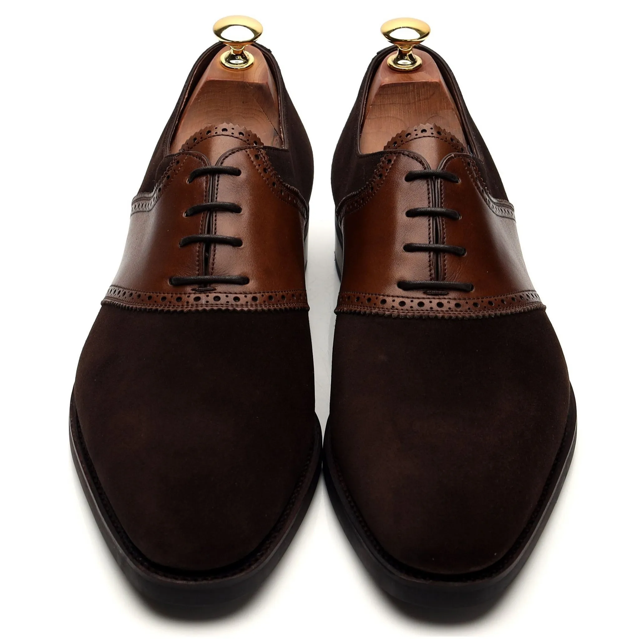 Restricted '80329' Dark Brown Suede Brown Leather Saddle Oxford UK 7.5 - 12