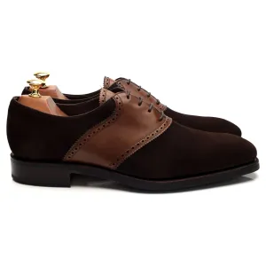 '80329' Dark Brown Suede Brown Leather Saddle Oxford UK 7.5 - 12 Everyday Shoes