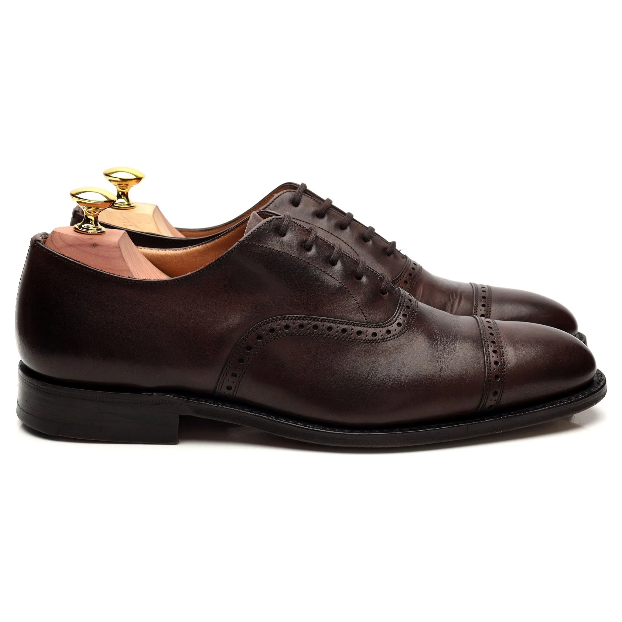 'Granby' Dark Brown Leather Oxford Brogue UK 7 F Quick Style Slip On