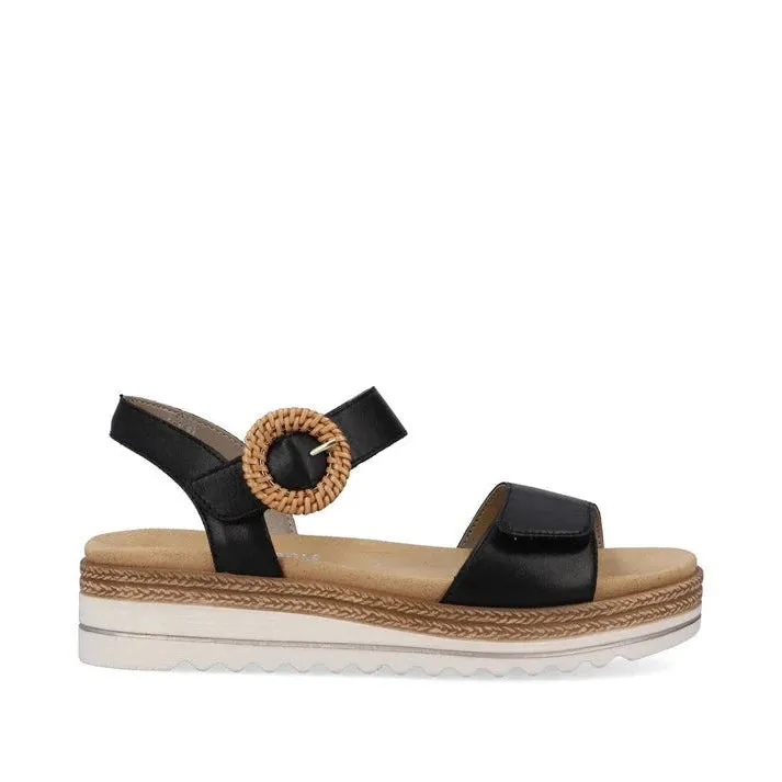 RIEKER D0Q5200 SANDAL - BLACK - D0Q5200 Strappy Luxe Sandals