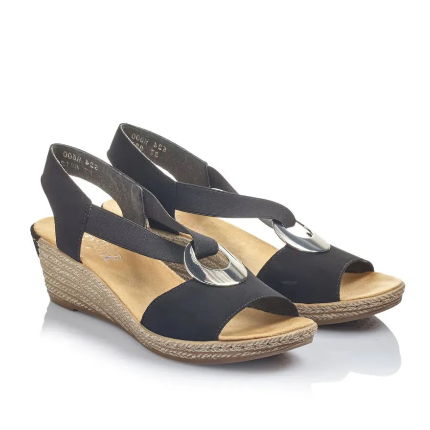 RIEKER FANNI SANDAL - 624H600 - BLACK Stunning Fashion Sandals