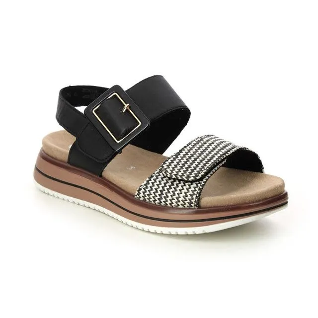 RIEKER SANDAL - D1J5302 - BLACK & WHITE Elevated Stiletto Sandal Shoes