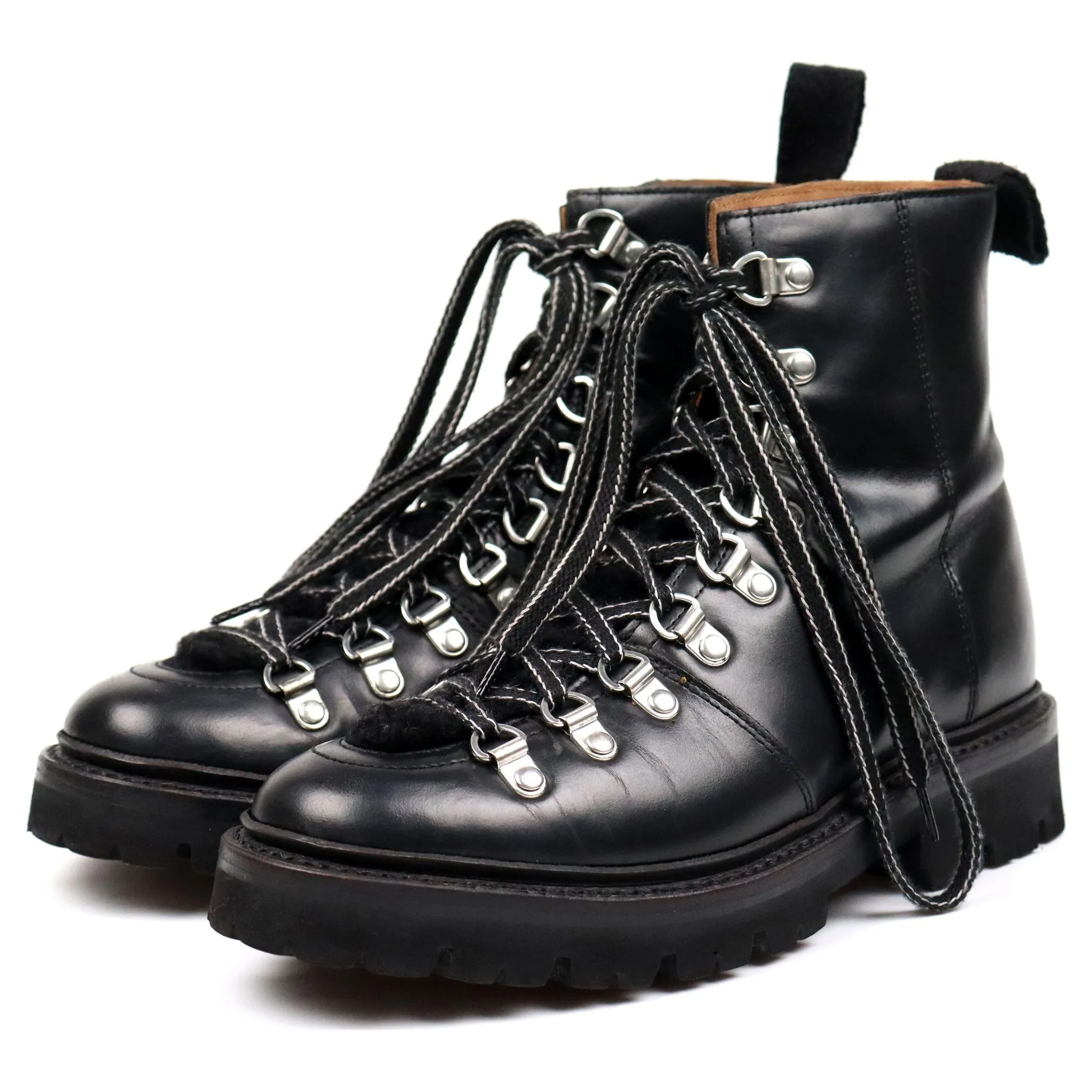 Extreme Cold Women's 'Nanette' Black Leather Hiker Boots UK 3.5
