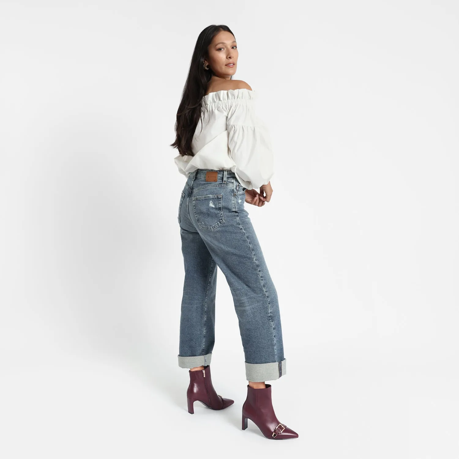 Rome Ltd Ed Ankle Boot | Oxblood leather Wide Heels