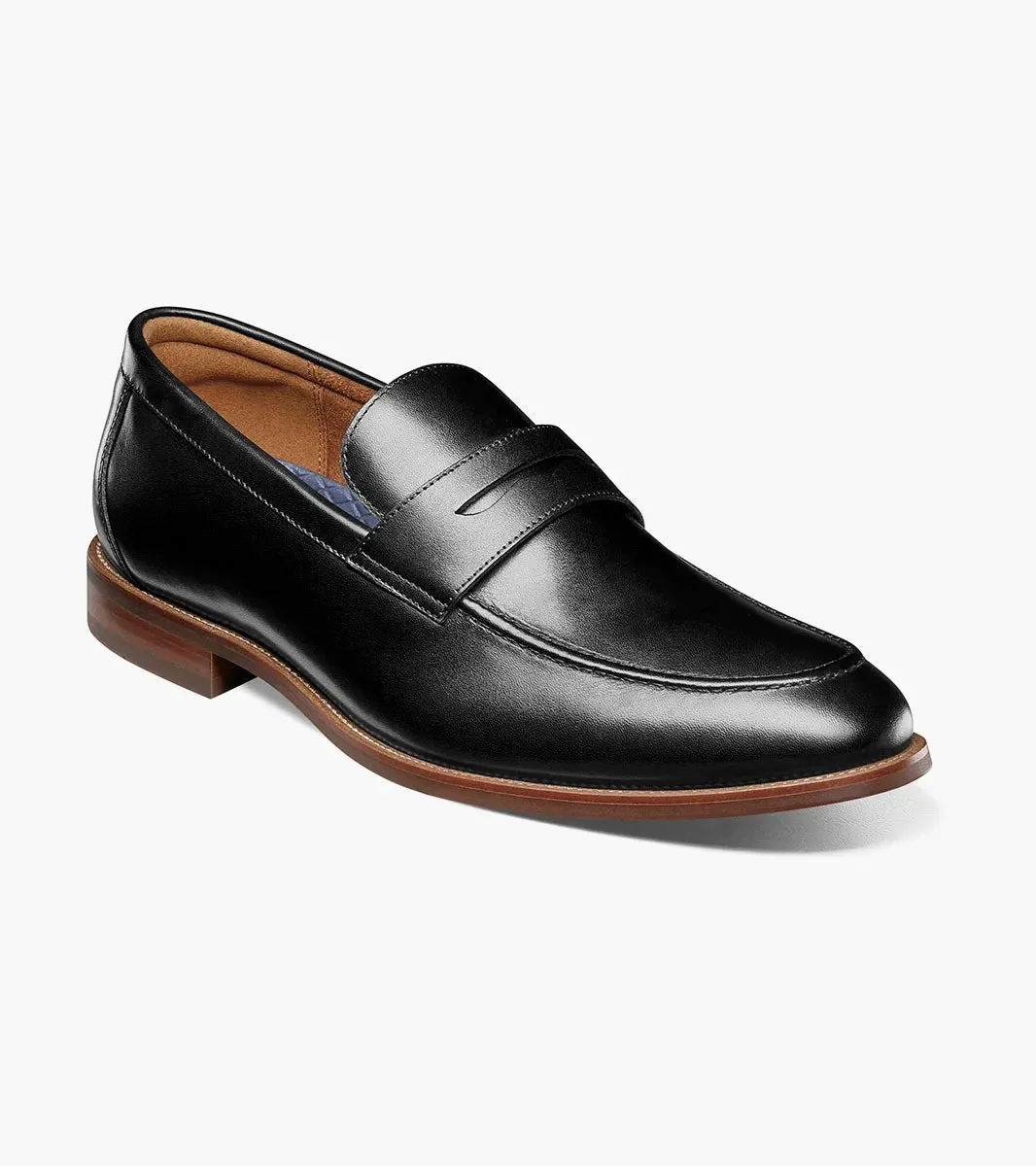 Rucci Moc Toe Penny Loafer-Black | Florsheim Regal Charm