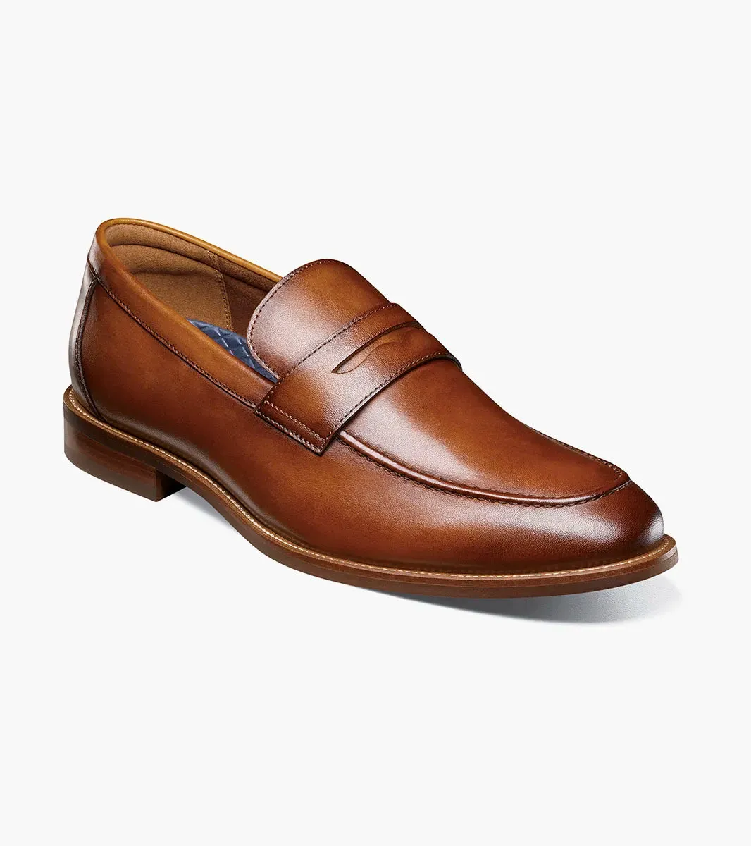 Rucci Moc Toe Penny Loafer-Cognac| Florsheim Luxury Loafers
