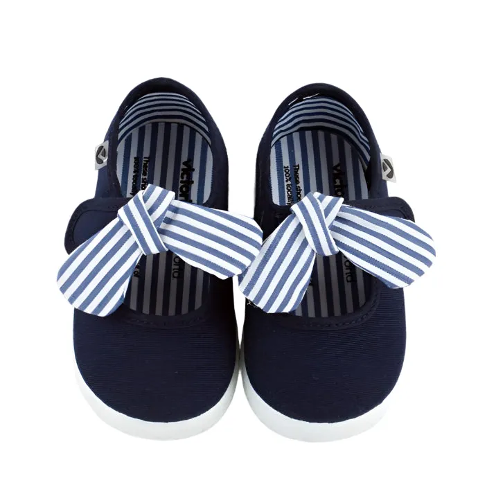 Flat - heeled kids' shoes Victoria Girl's OJAL Canvas Mary Jane Shoes - Marino