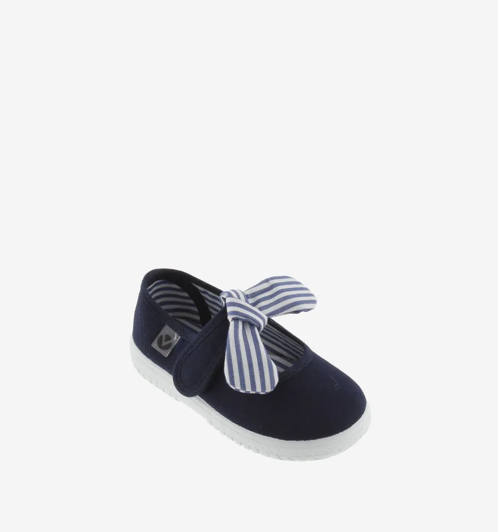 Safe Transactions Victoria Girl's OJAL Canvas Mary Jane Shoes - Marino