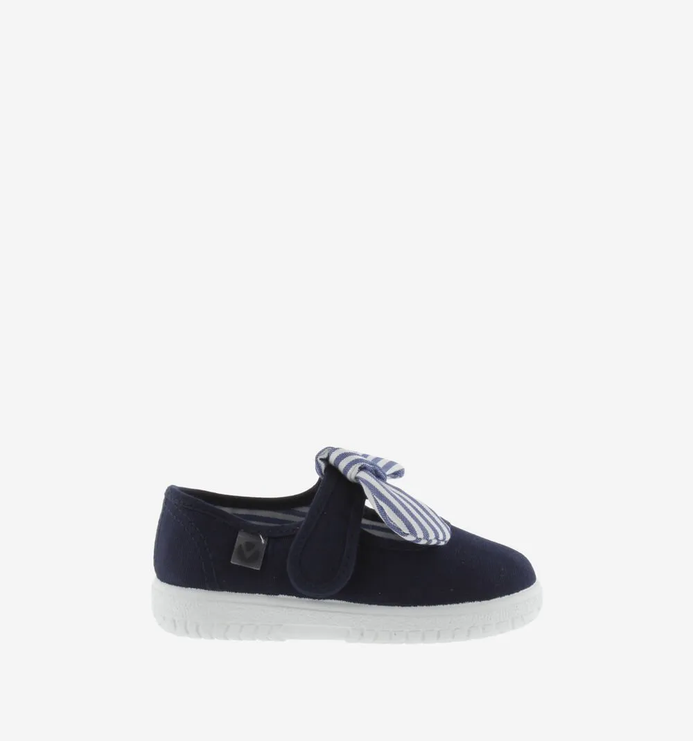 Safe Transactions Victoria Girl's OJAL Canvas Mary Jane Shoes - Marino