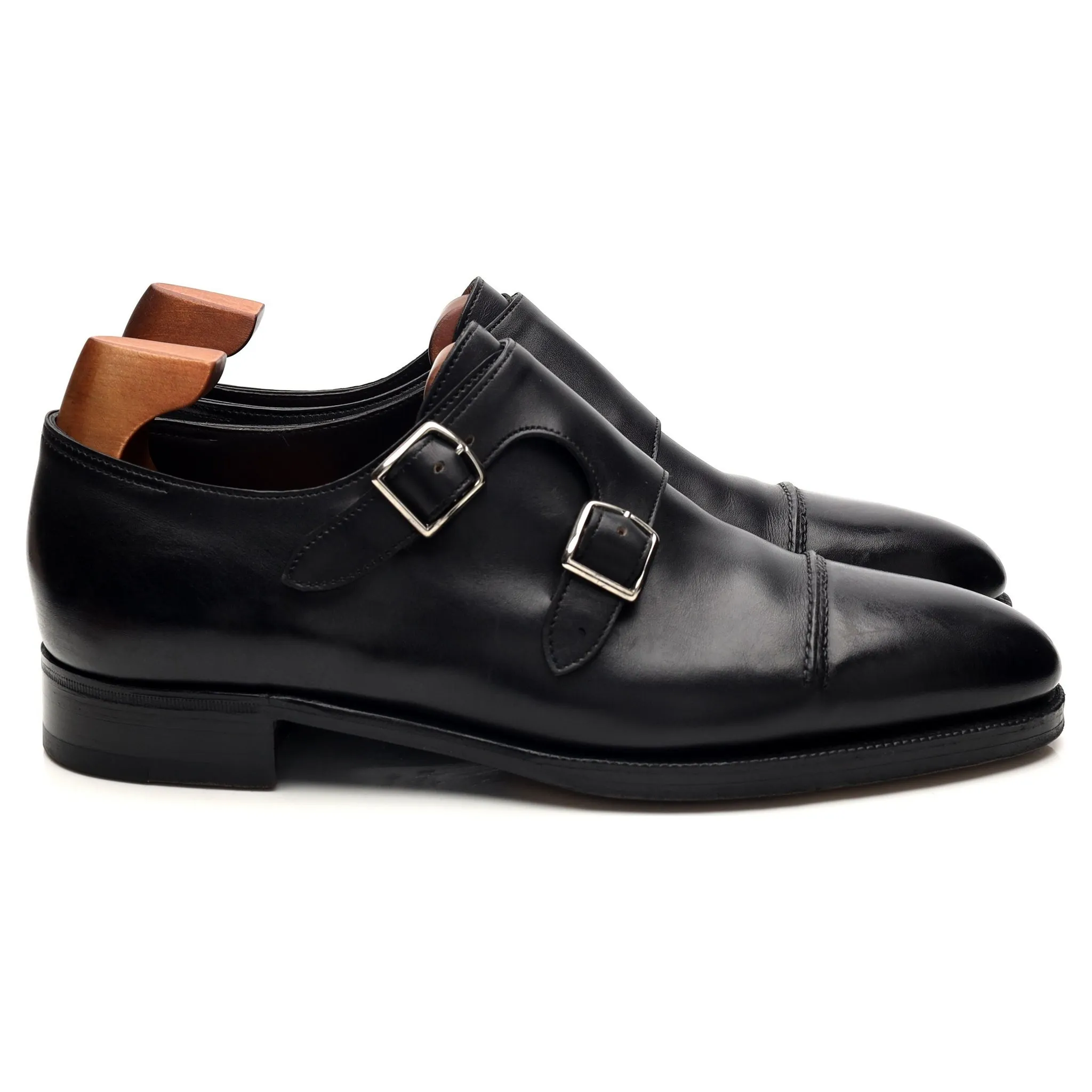 Main Shade Leather Grain Saint Cr??pin 2021 'William 75' Black Leather Double Monk Strap UK 6.5 E