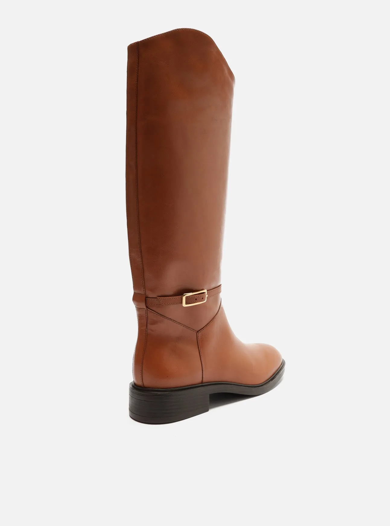 Satin Heels Mckenna Leather Block Boot
