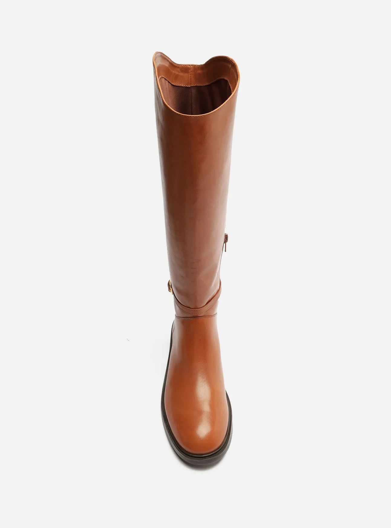 Satin Heels Mckenna Leather Block Boot