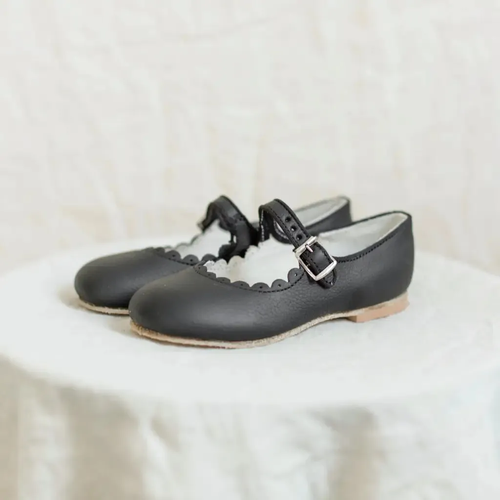 Scalloped Mary Jane - Black Bright Colors