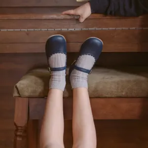 Comfortable kids' shoes Kids' party shoes Scalloped Mary Jane - Navy