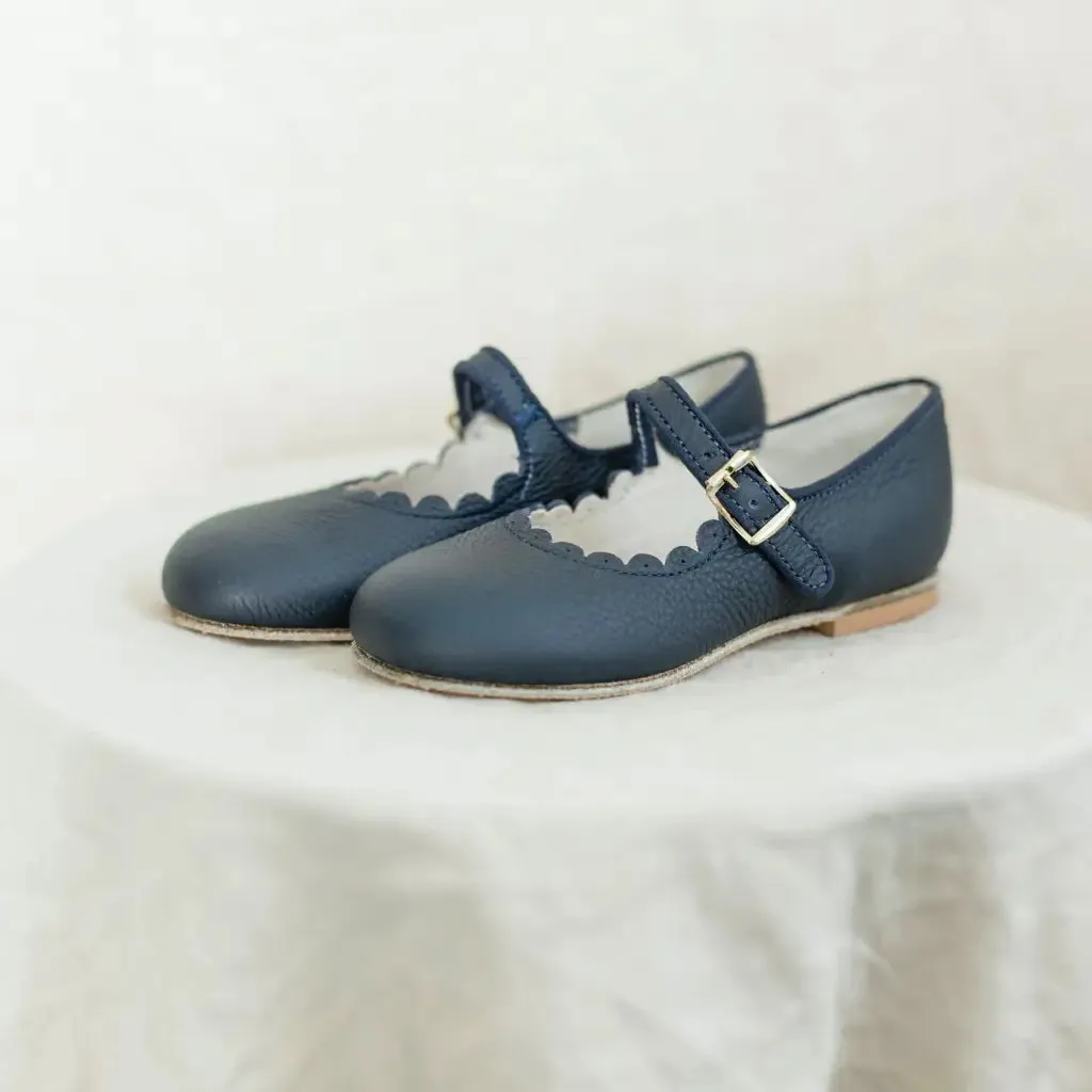 Scalloped Mary Jane - Navy Vintage Styles